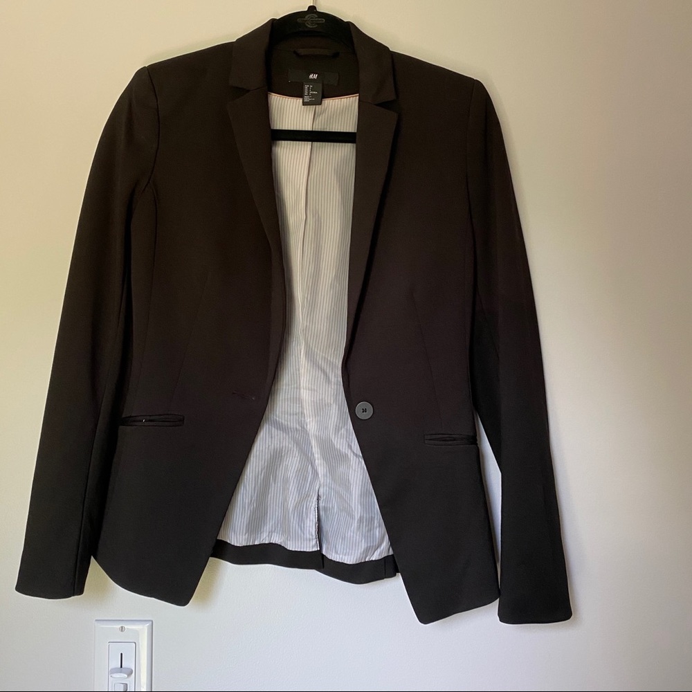 Black Blazer with Pockets and Button